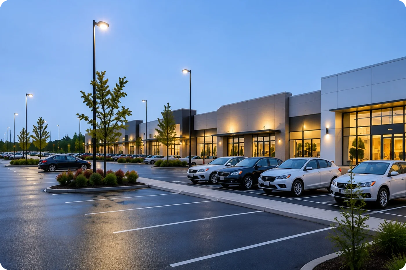 Modern car park managed by AI Car Parking